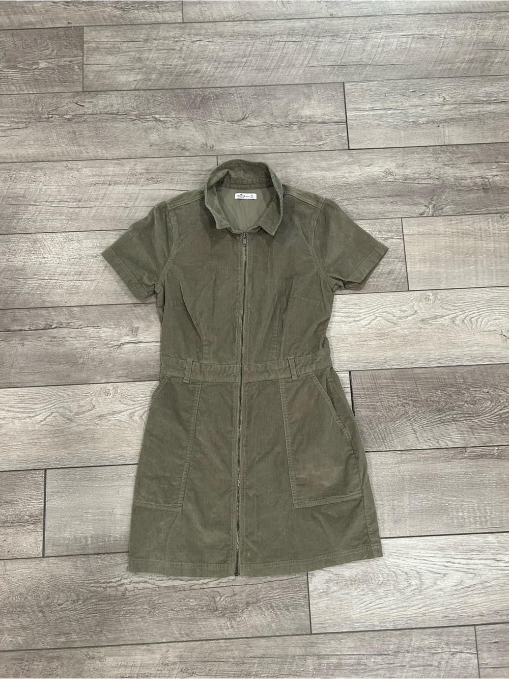 Hollister Green Corduroy Utility Dress